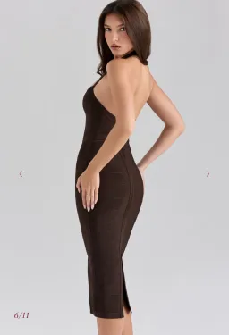 House of cb THE SUPERMODEL Chocolate Halter Midi Bandage Dress Size S for rent on The Volte - image 4