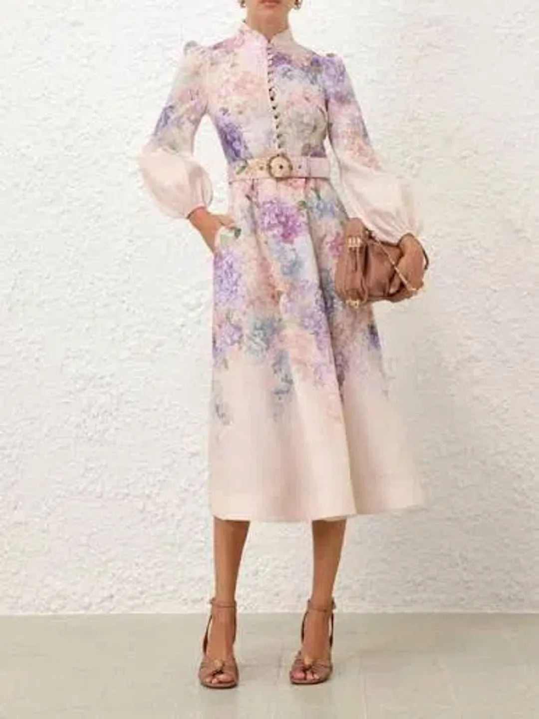 Zimmermann Dawning buttoned midi dress size 2 for rent on The Volte - main image