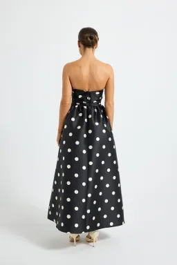 Pasduchas Dottie Strapless Midi Dress Black/Cream Size AU 14 for rent on The Volte - image 3