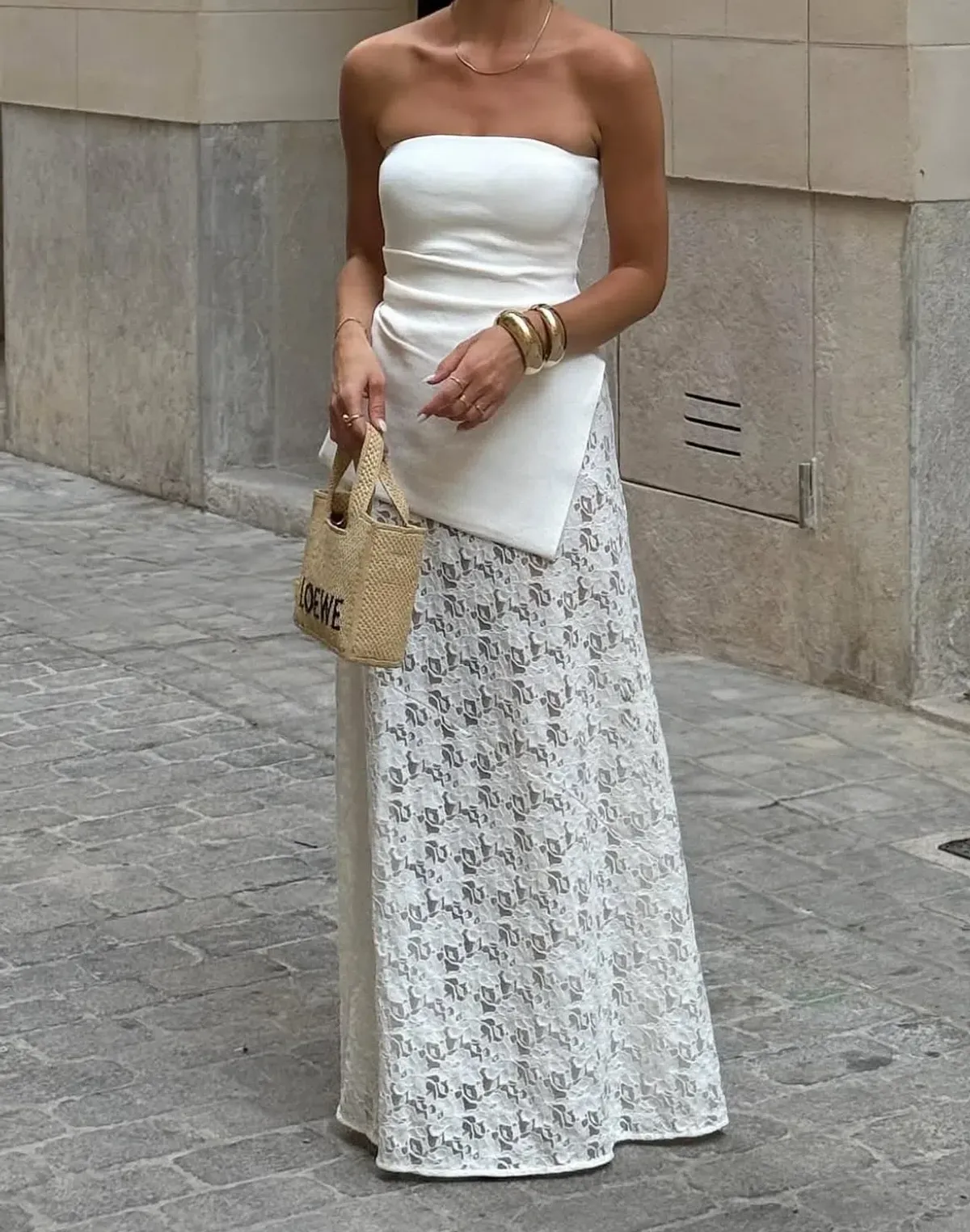 Dissh Loula Lace Skirt and Bandeau Top Off White Size S - Image 1