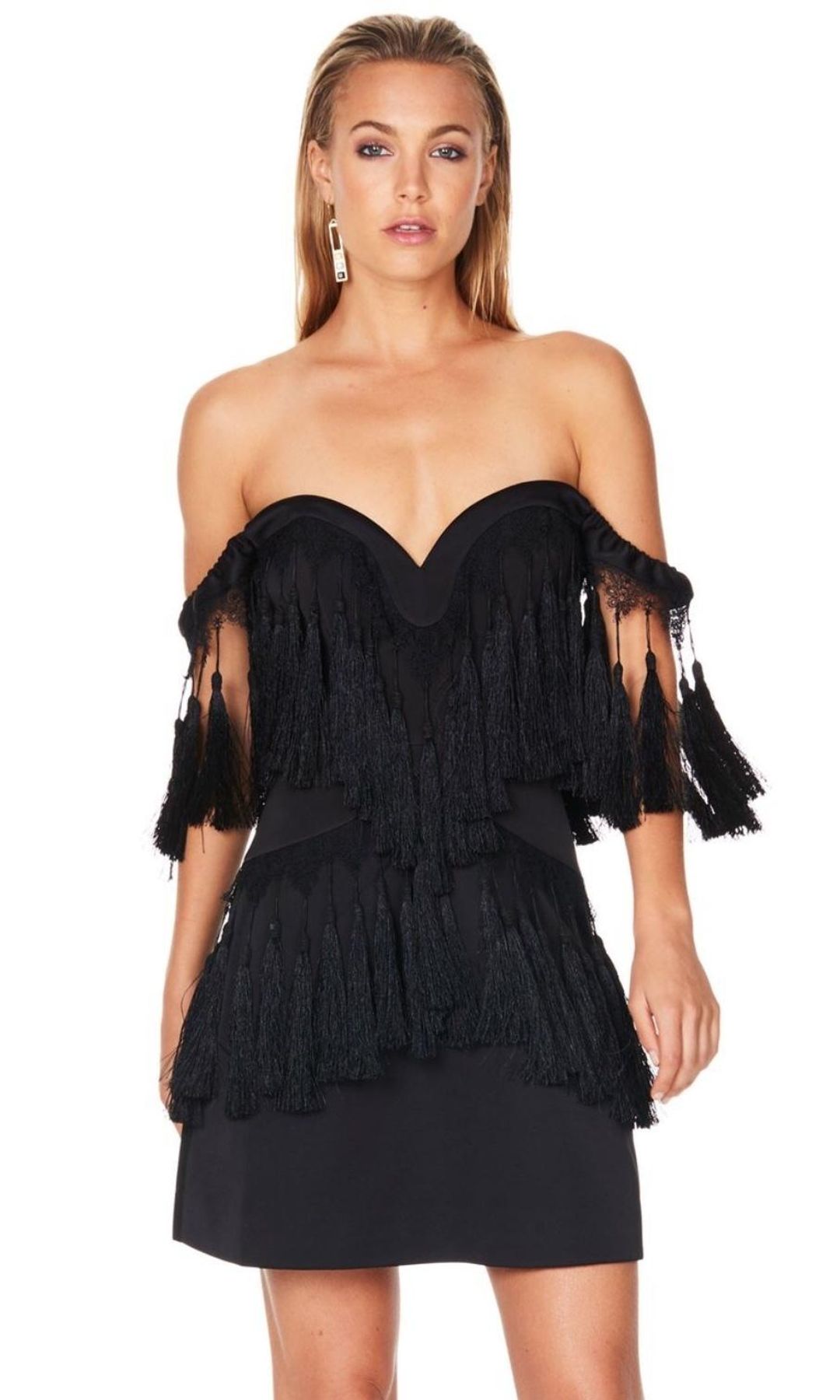 Talulah Chances tassel mini dress size 12 for rent on The Volte - main image