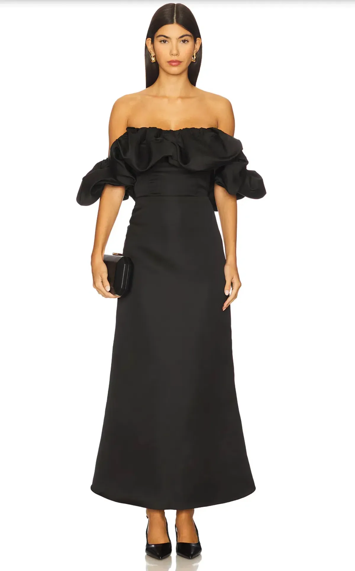 Elliatt Sharon Off The Shoulder Midi Dress in Black XL / AU 14 - Image 1