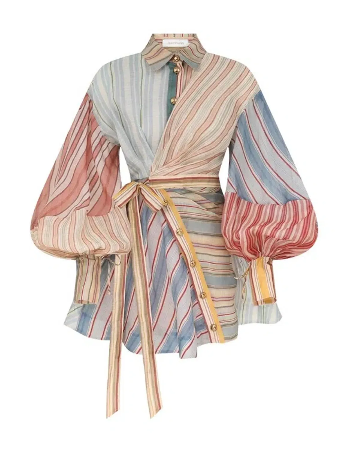 Zimmermann Rebellion Striped Mini Dress in Spliced Stripes Size 1 / AU 10 - Image 2