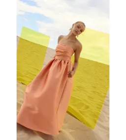 Pasduchas Pippa Strapless Midi Dress Sunset Size AU 8 for rent on The Volte - image 2