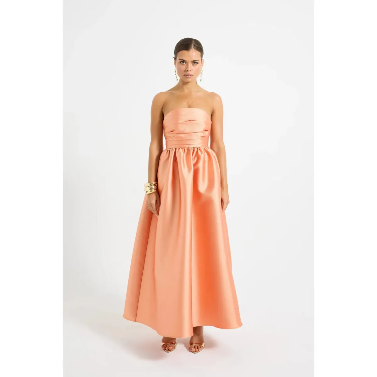 Pasduchas Pippa Strapless Midi Dress Sunset Size AU 8 - Image 1