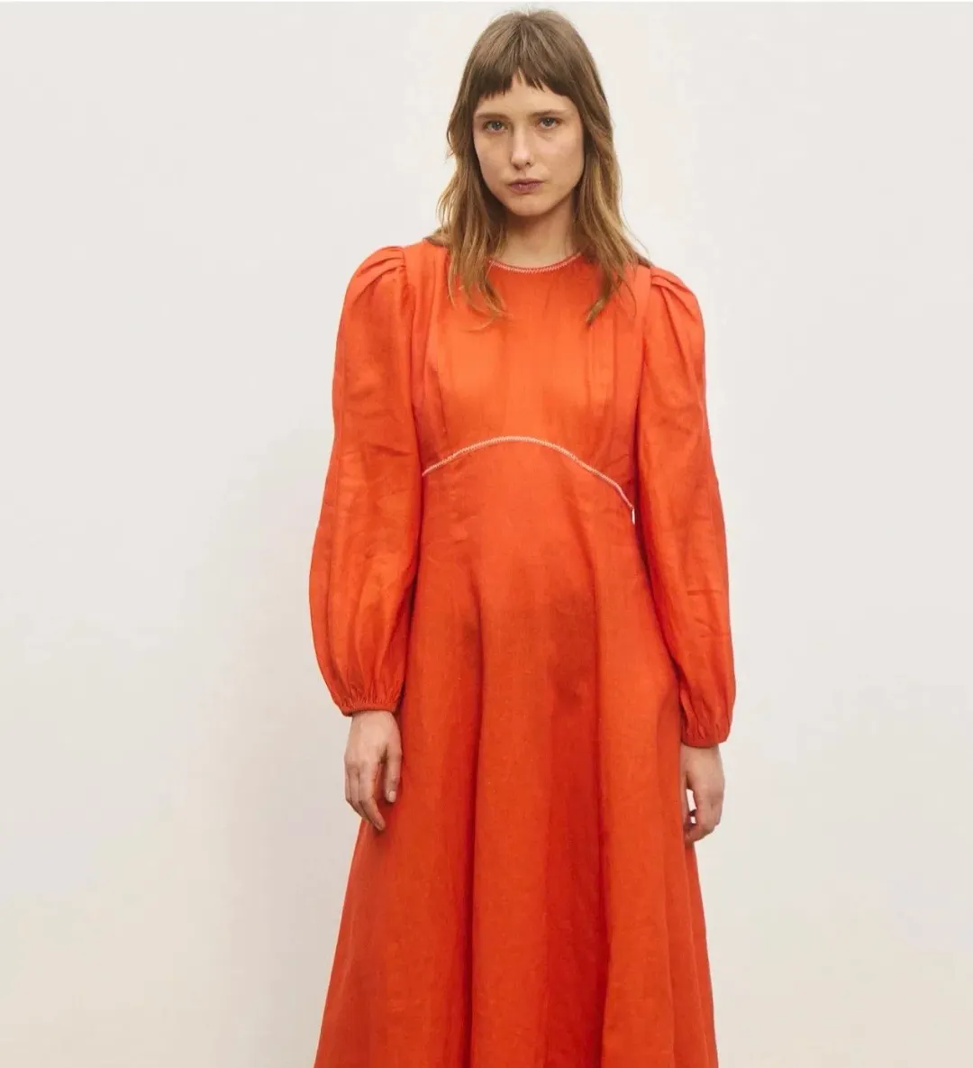 ALEMAIS Contessa Long Sleeve Midi Dress for rent on The Volte - main image