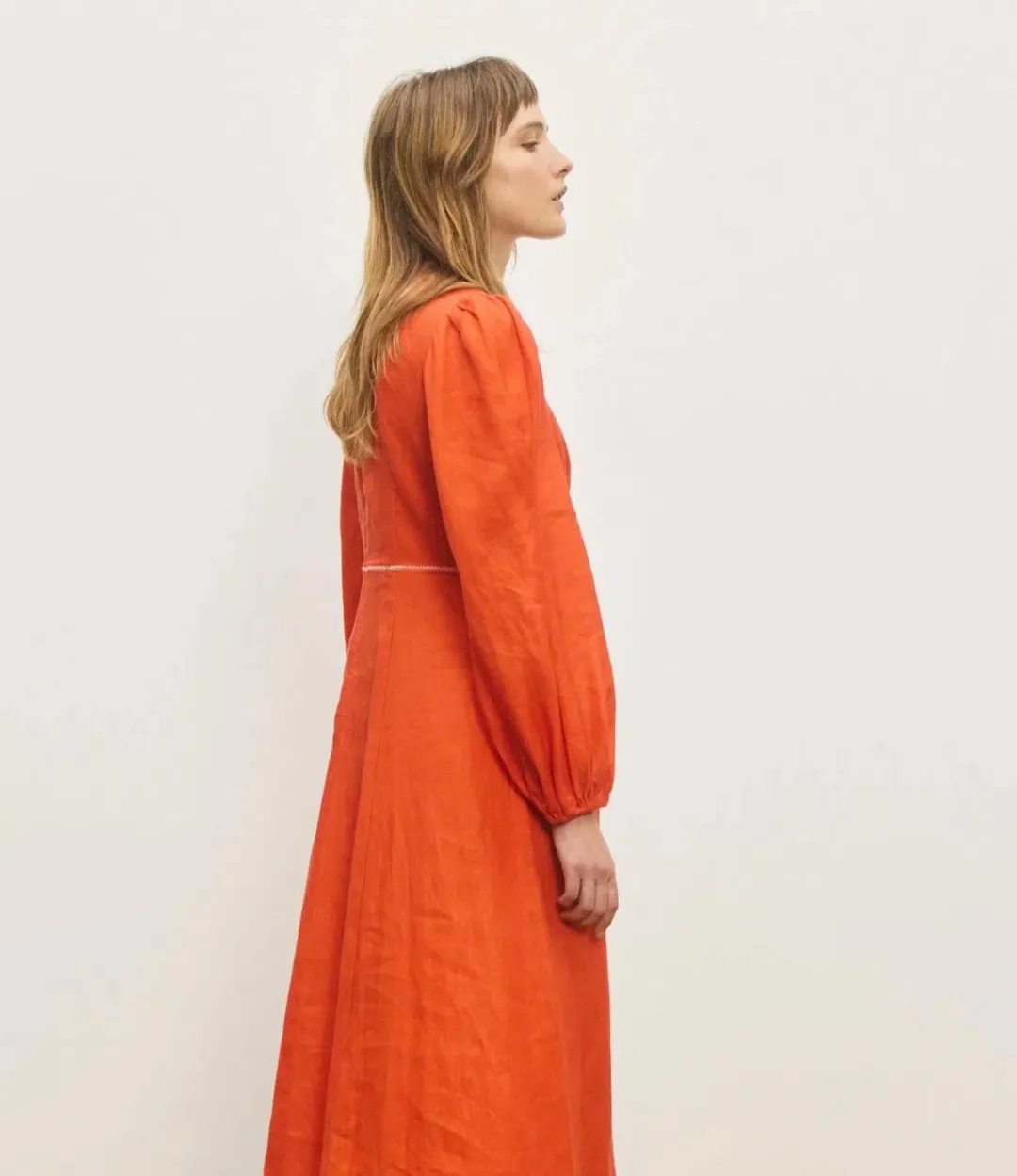 ALEMAIS Contessa Long Sleeve Midi Dress for rent on The Volte - main image