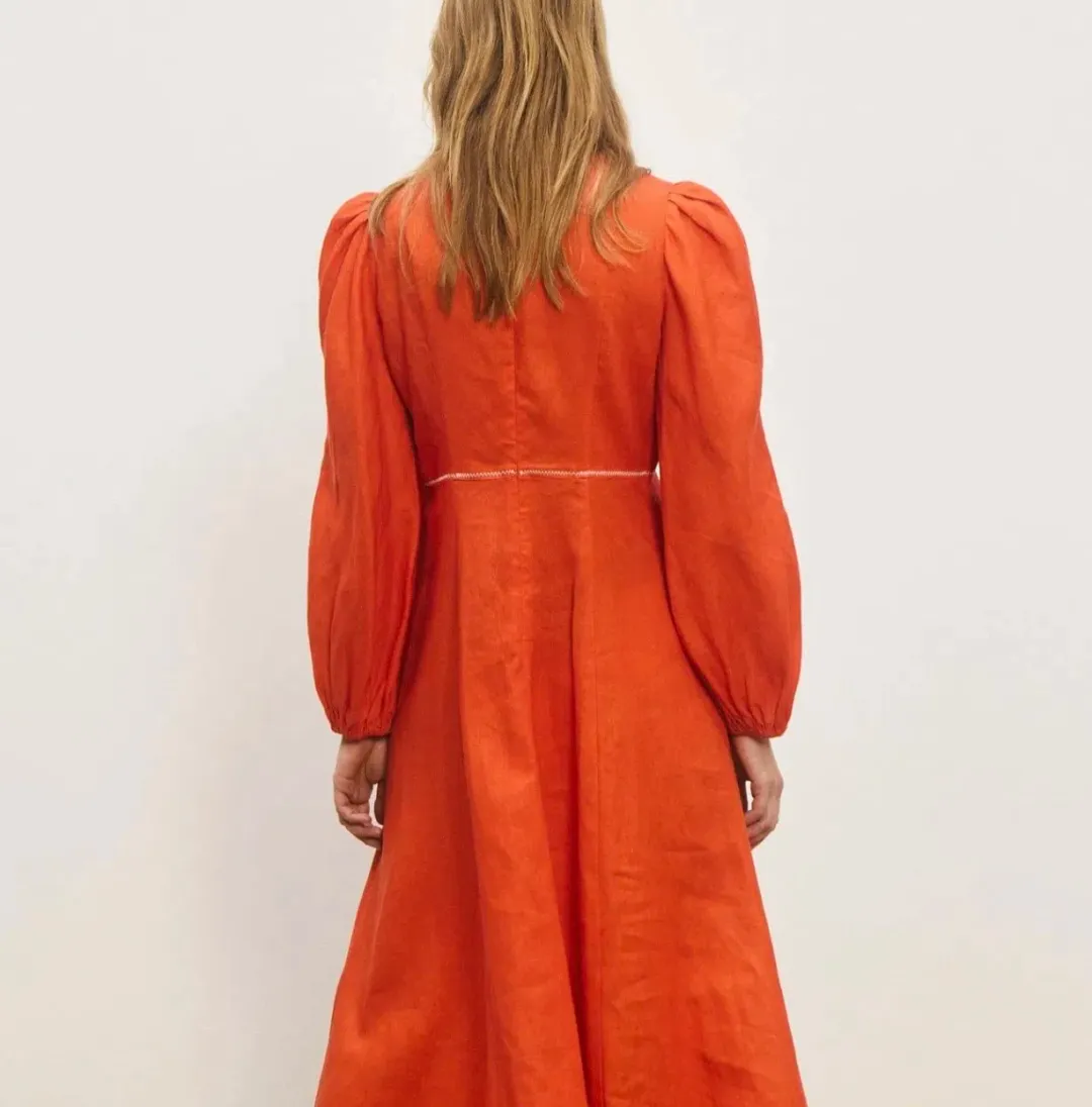 ALEMAIS Contessa Long Sleeve Midi Dress for rent on The Volte - main image