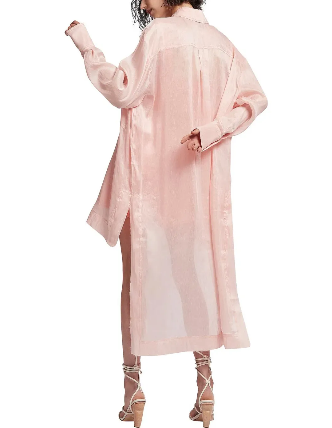 Semblance Apricot Long Sleeve Collared Shirt for rent on The Volte - main image