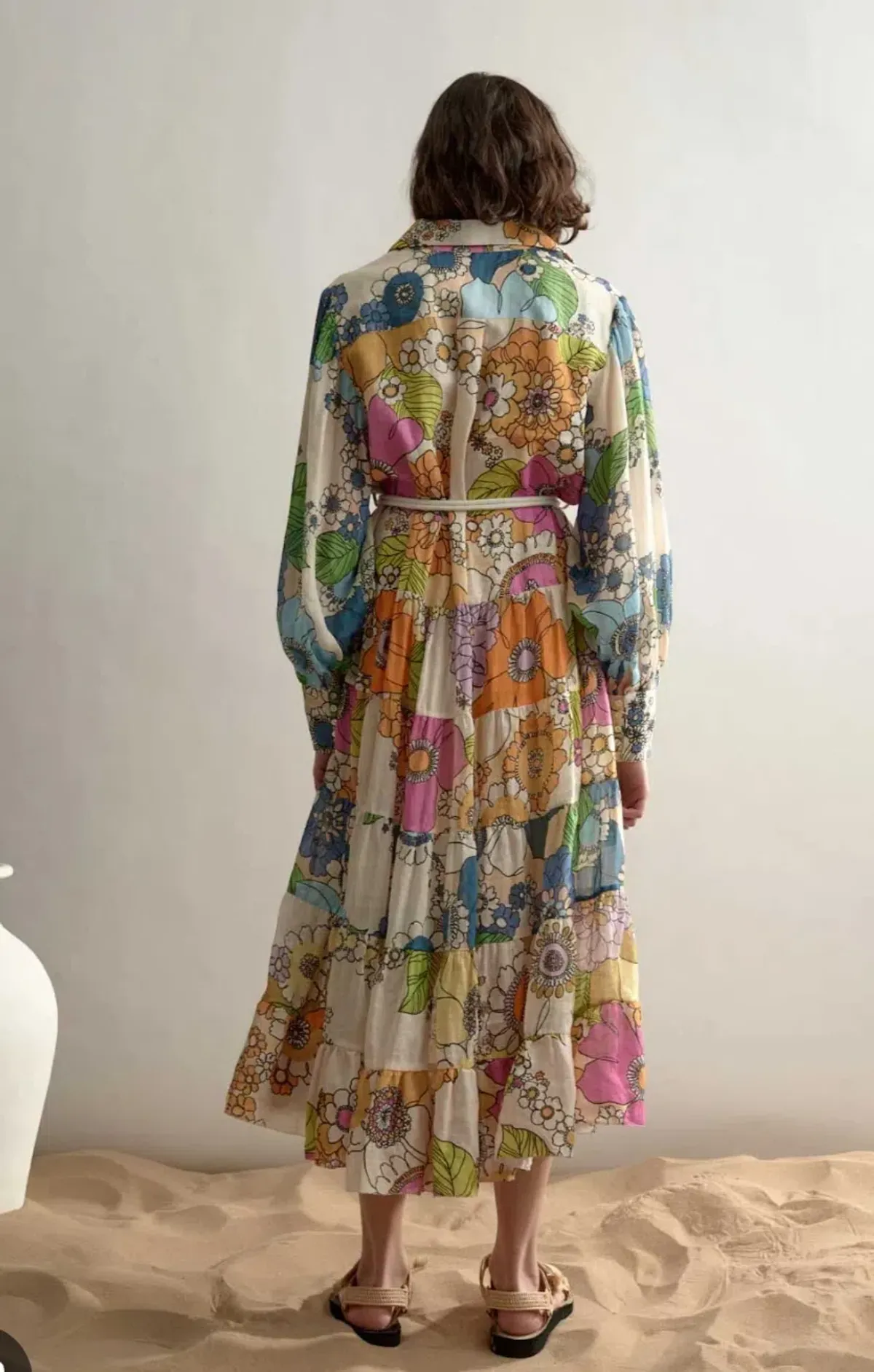 Alemais Farrah Tiered Shirt Dress in Floral Multi Size 8 - Image 2