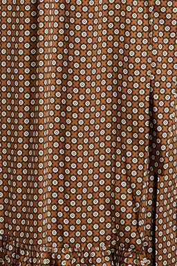 Sandro Janine Midi Wrap Dress Brown Twill Print Size AU 12 / L for rent on The Volte - image 3