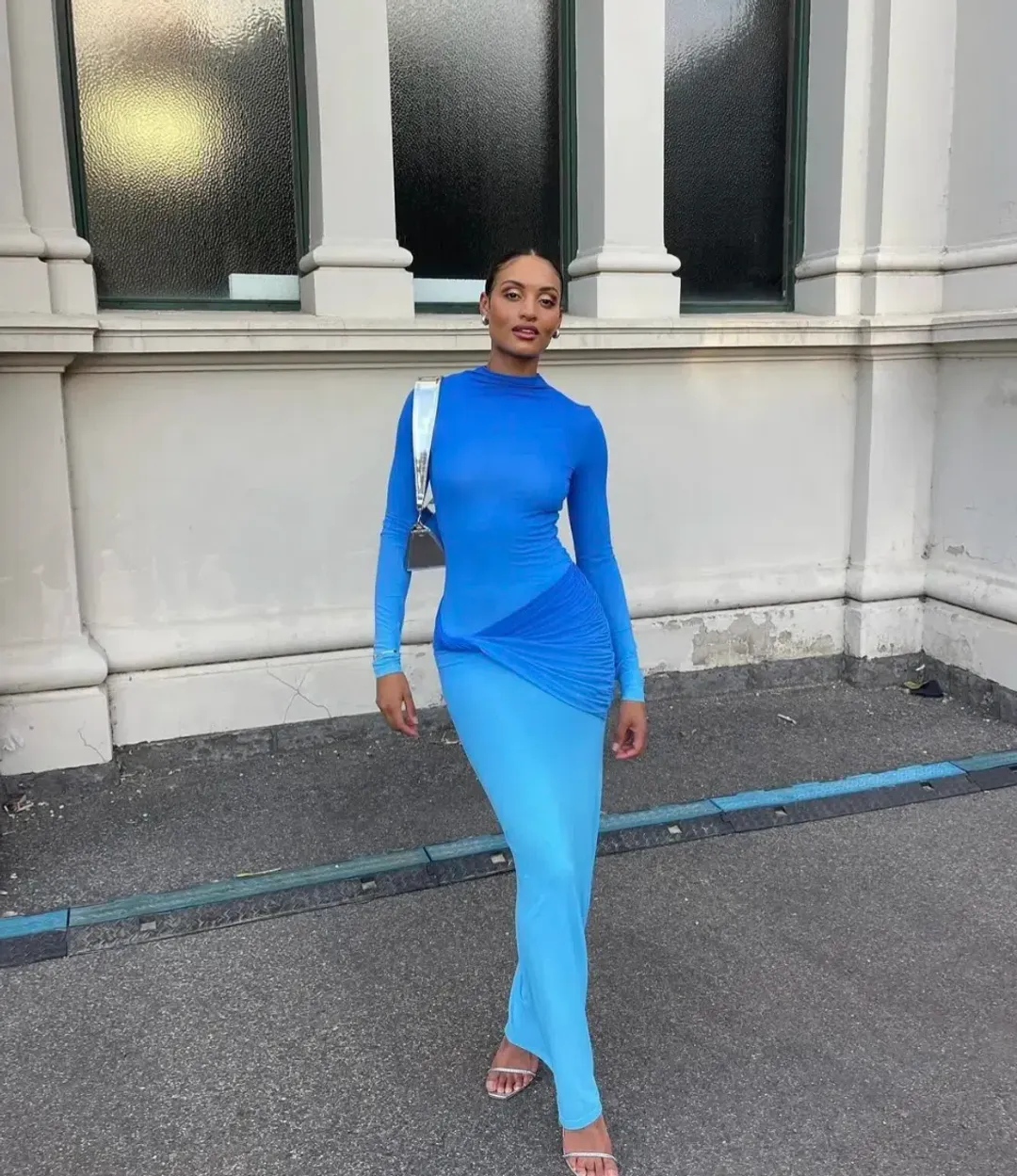 Sass & Bide Life form jersey maxi blue size 8 for rent on The Volte - main image