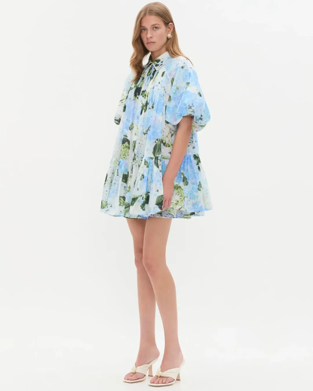 Aje Anthea Mini Smock Dress Blue Size 12 for rent on The Volte - main image