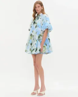 Aje Anthea Mini Smock Dress Blue Size 12 for rent on The Volte - image 1