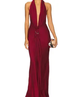 The 'Donna' Satin Dress Jester Red for rent on The Volte - image 1