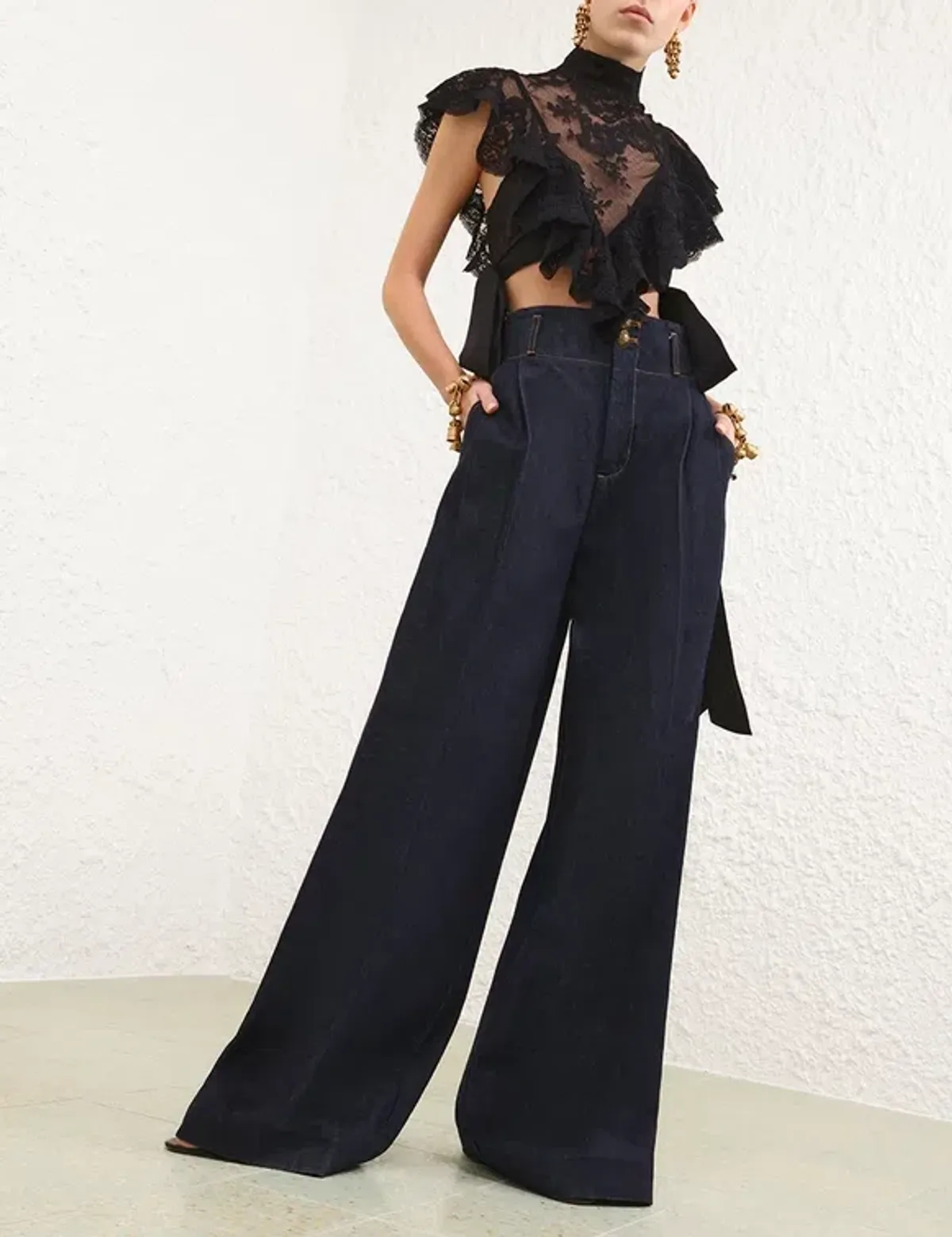 Zimmermann Hypnotic Lace Bodice in Black - Image 7