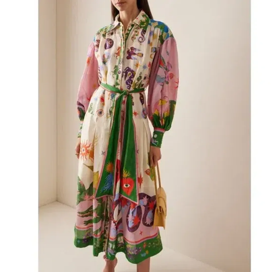 Alemais Seeker Shirtdress Multi Print for rent on The Volte - main image