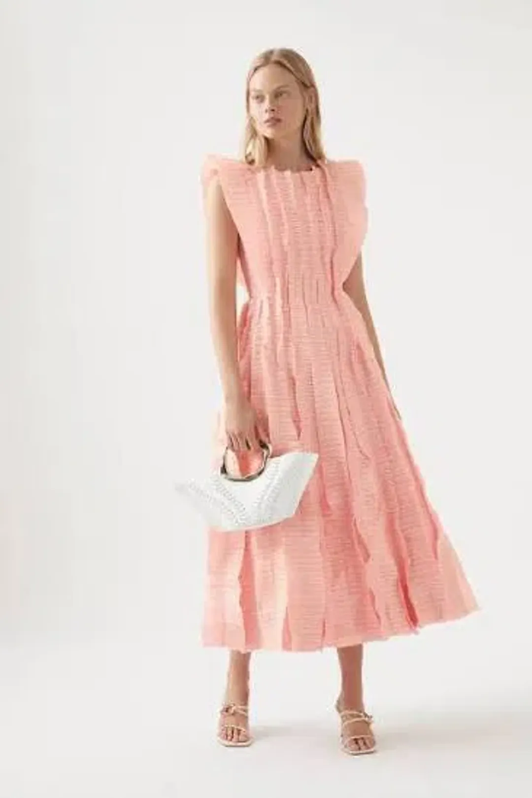 AJE HYBRID MIDI DRESS PINK SIZE 10 for rent on The Volte - main image