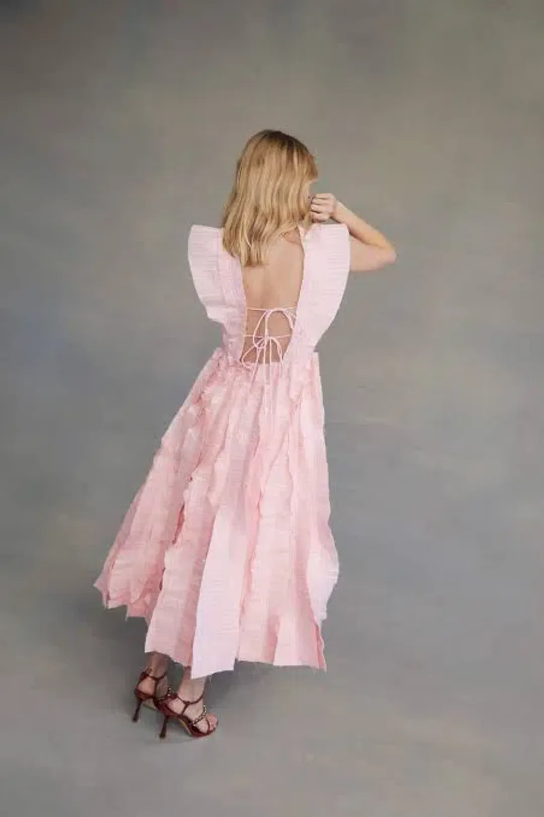 AJE HYBRID MIDI DRESS PINK SIZE 10 for rent on The Volte - main image