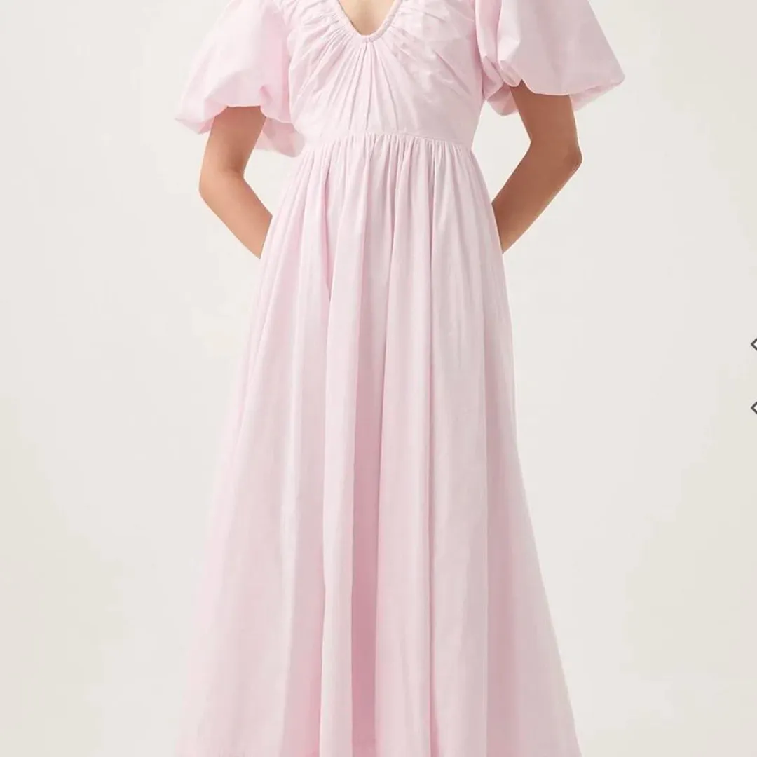 Aje Esmerie Midi Dress Pink 16 for rent on The Volte - main image