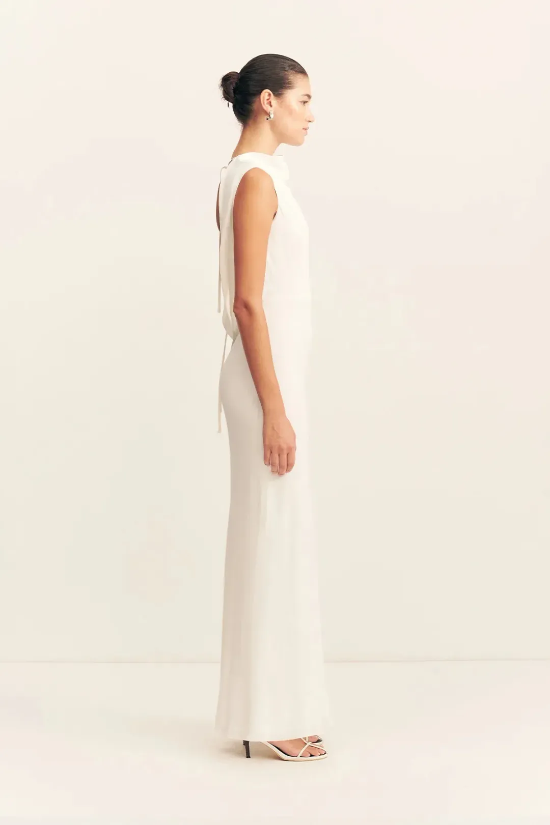 Shona Joy Rio Cowl Open Back Maxi / Ivory / Size 8 for rent on The Volte - main image