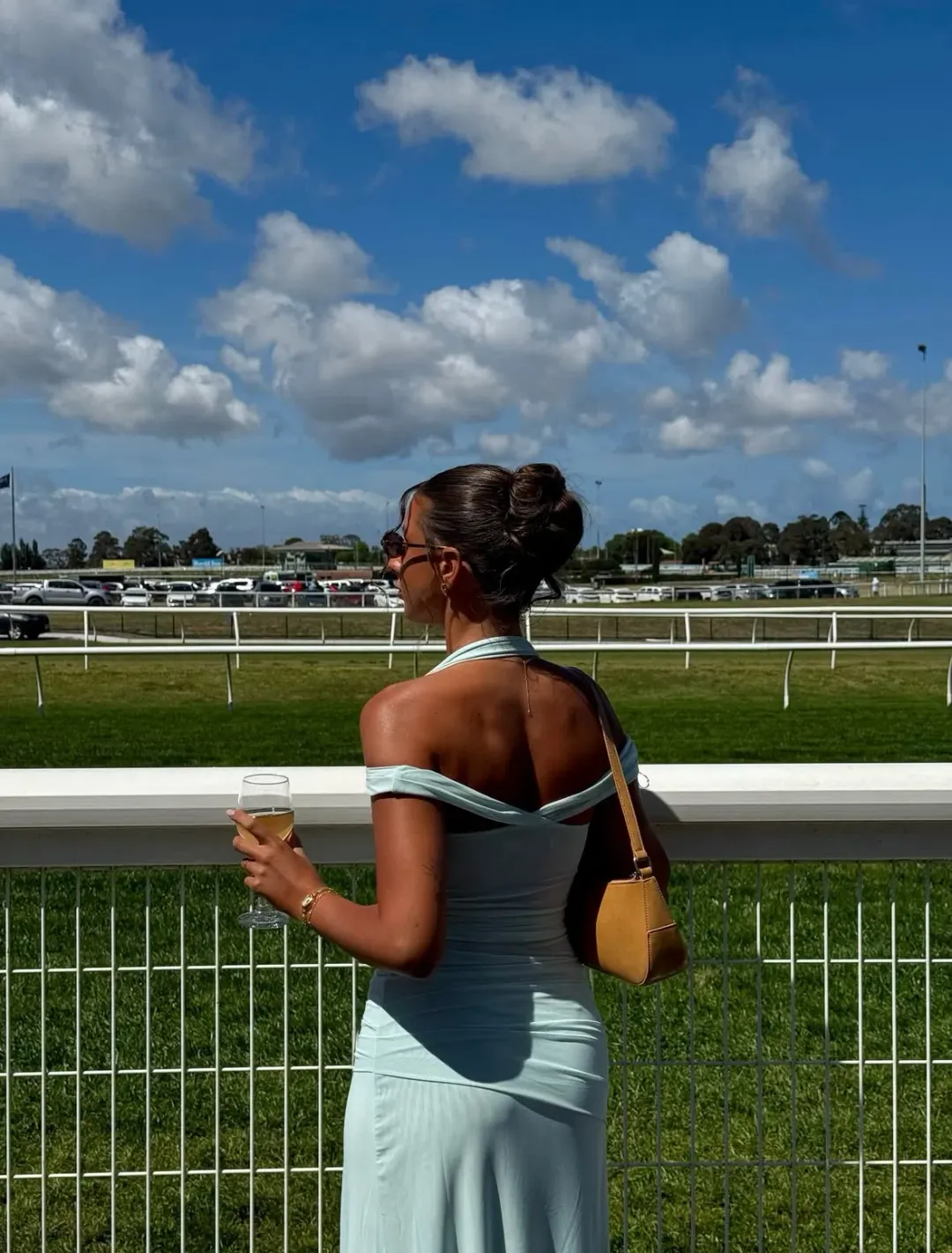 Bec and Bridge Winnie Halter Maxi Dress in Spearmint Arctic Blue Size 6 / XS au for rent on The Volte - main image