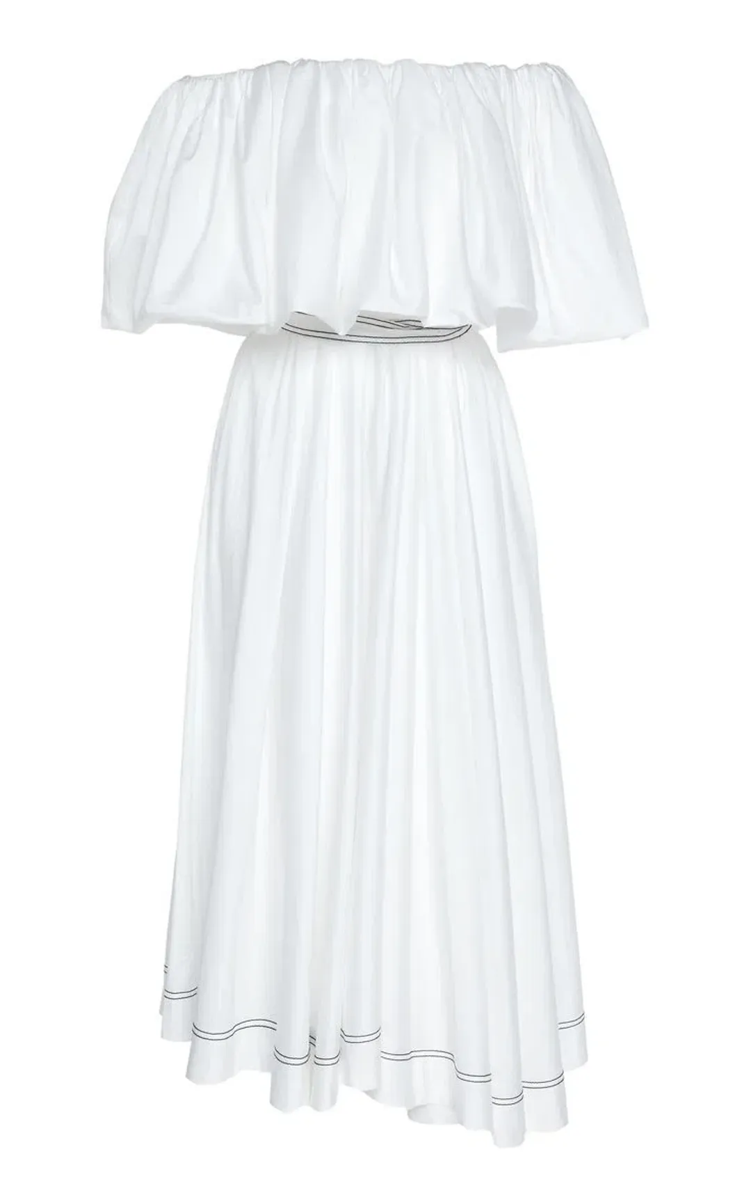 Prima Puff Midi Dress White for rent on The Volte - main image