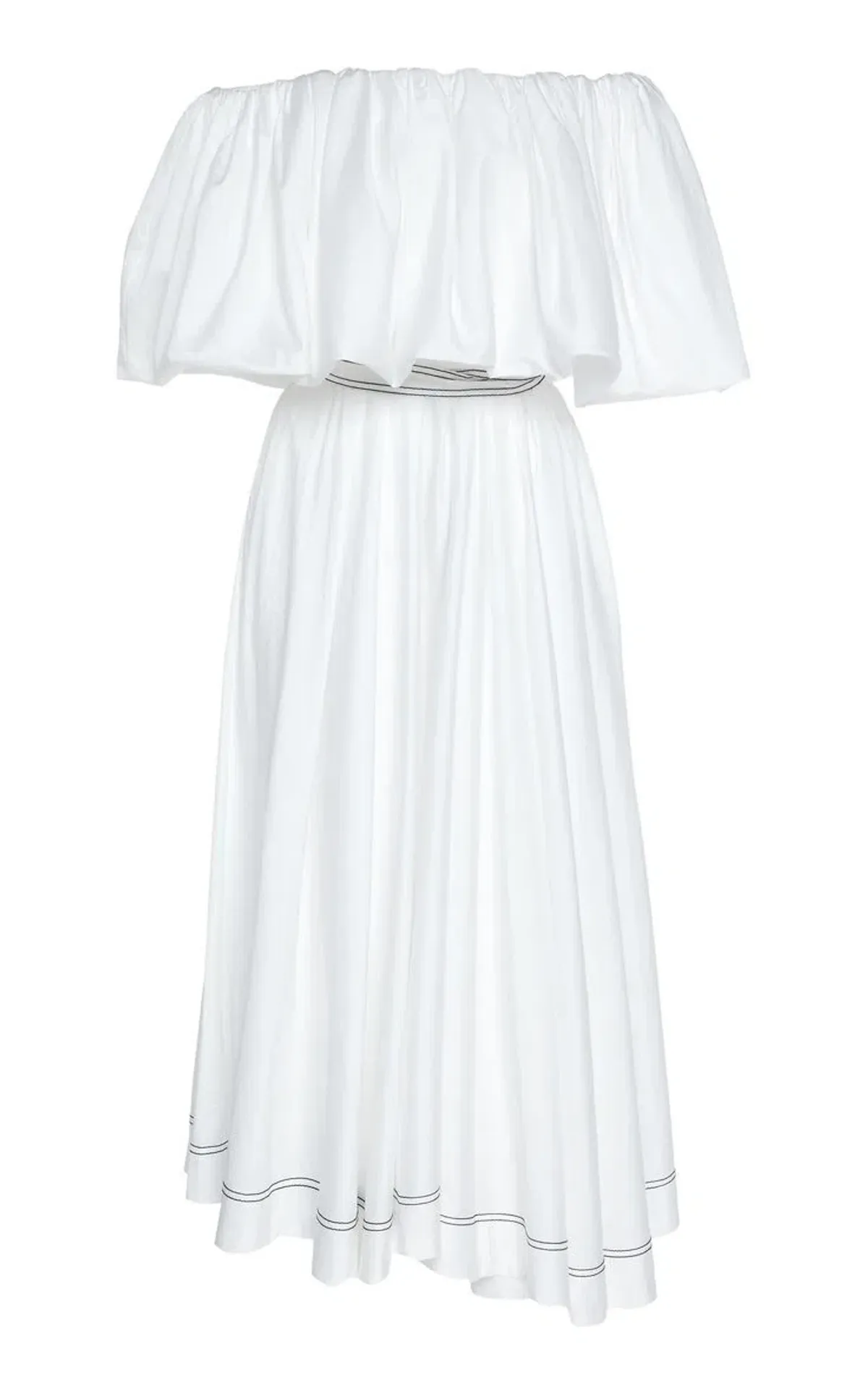 Prima Puff Midi Dress White - Image 2
