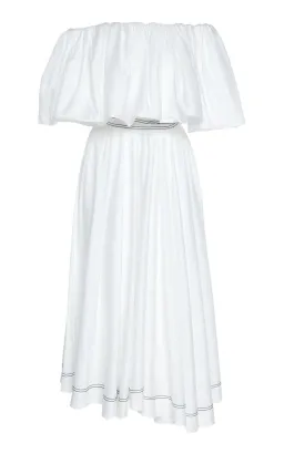 Prima Puff Midi Dress White for rent on The Volte - image 2