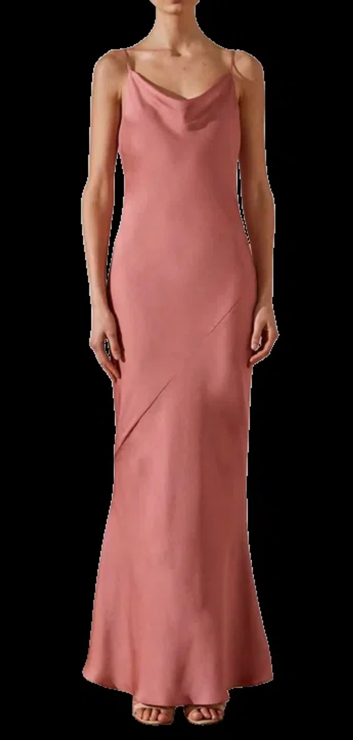Shona Joy Luxe Bias Cowl Slip Dress in Rosé Size 12 - Image 2