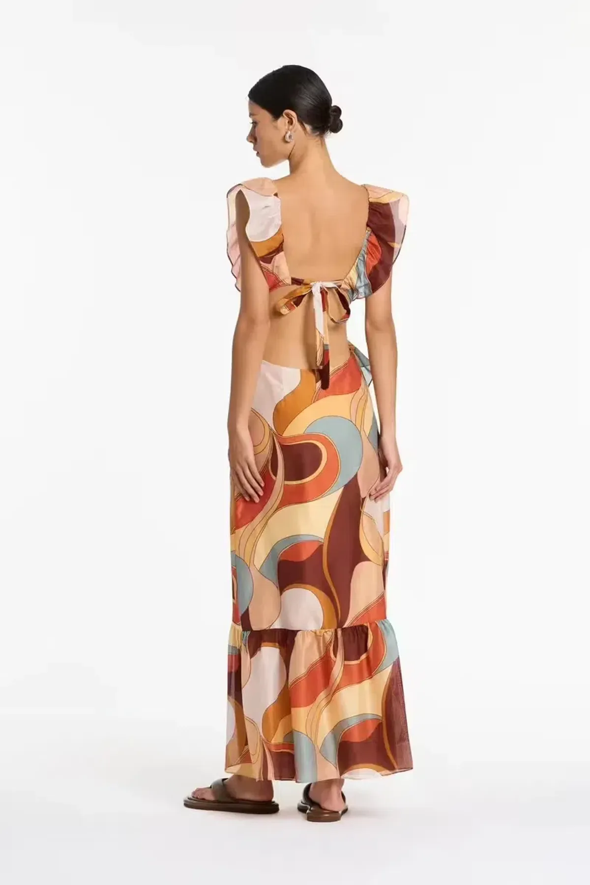 SIR. Vista Frill Midi Dress in Vista Print - Size 1 (AU 8) - Image 3