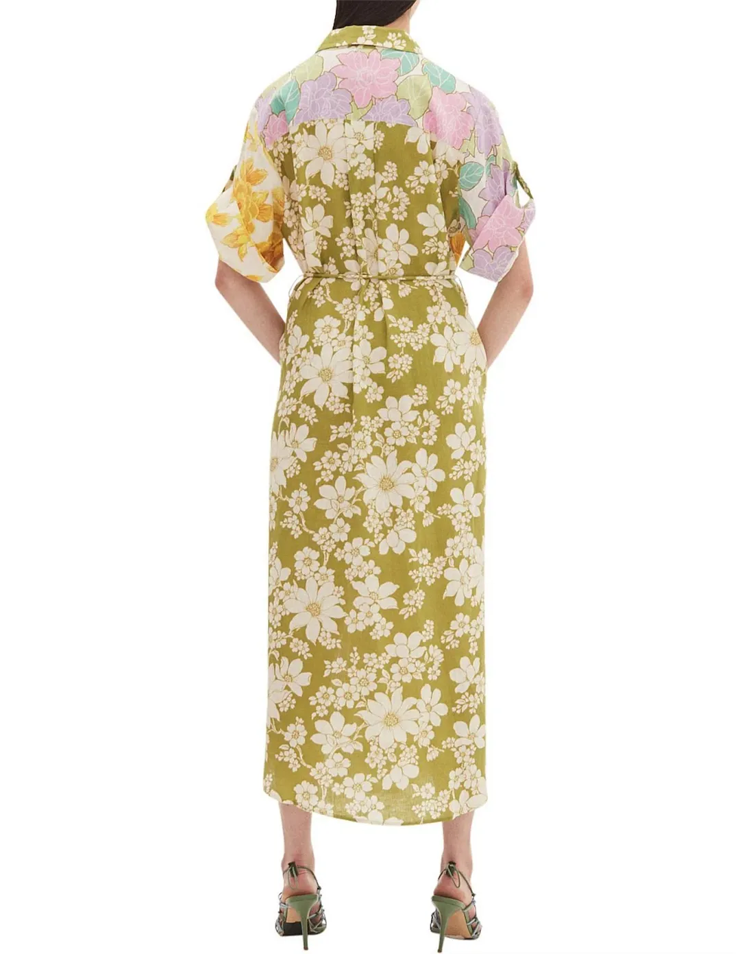 Elora Patchwork Shirt Dress for rent on The Volte - main image