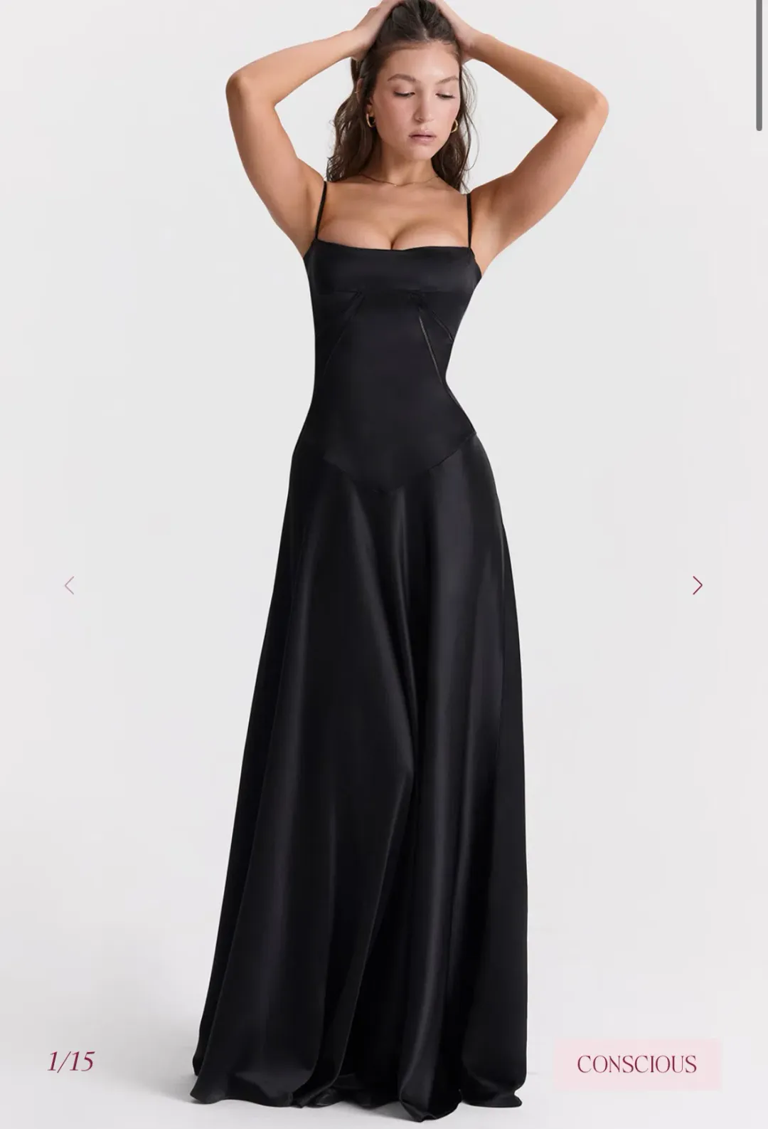 House of CB ANABELLA Black Maxi Dress for rent on The Volte - main image