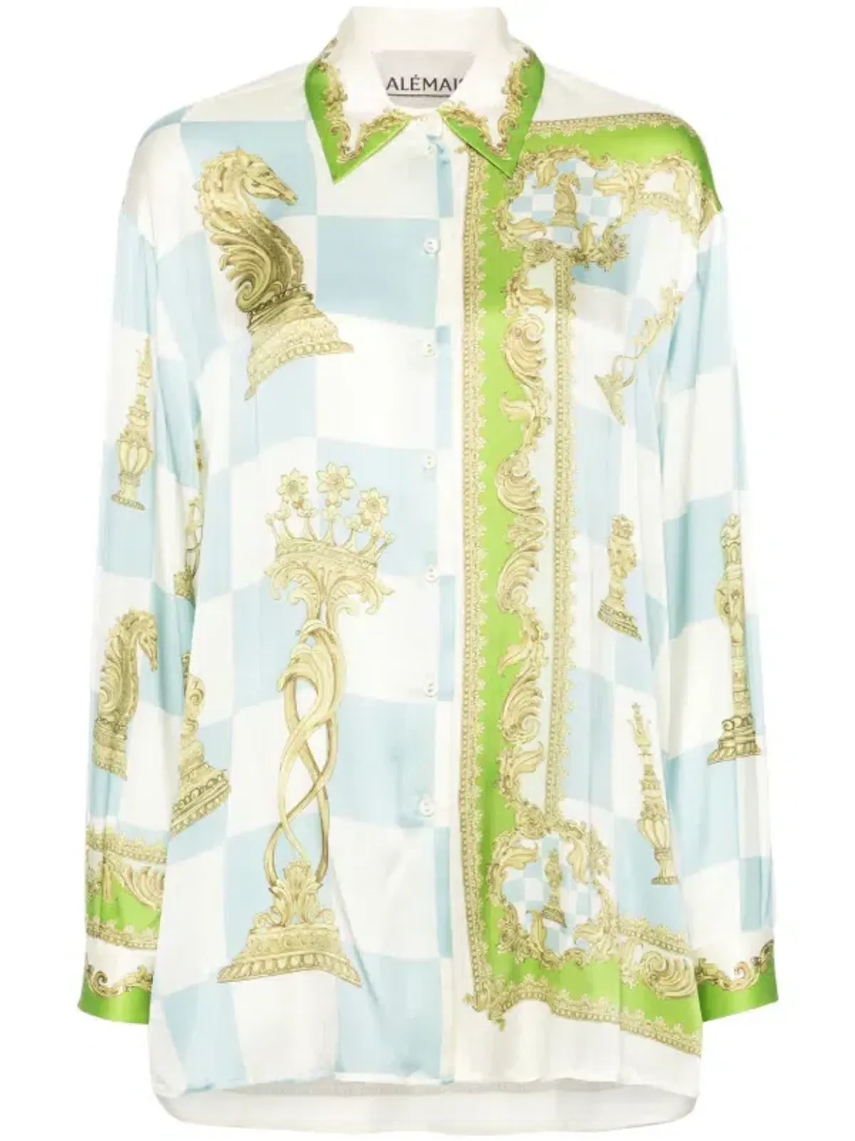 Check mate silk shirt for rent on The Volte - main image