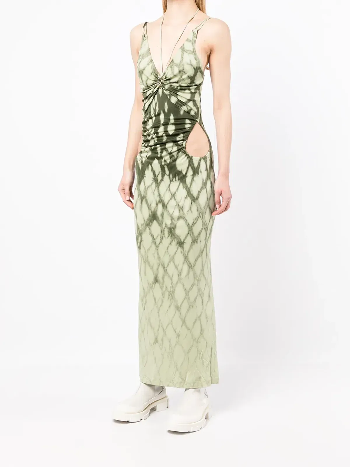Dion Lee Shibori Gather Link Dress in Moss Size 10 - Image 3