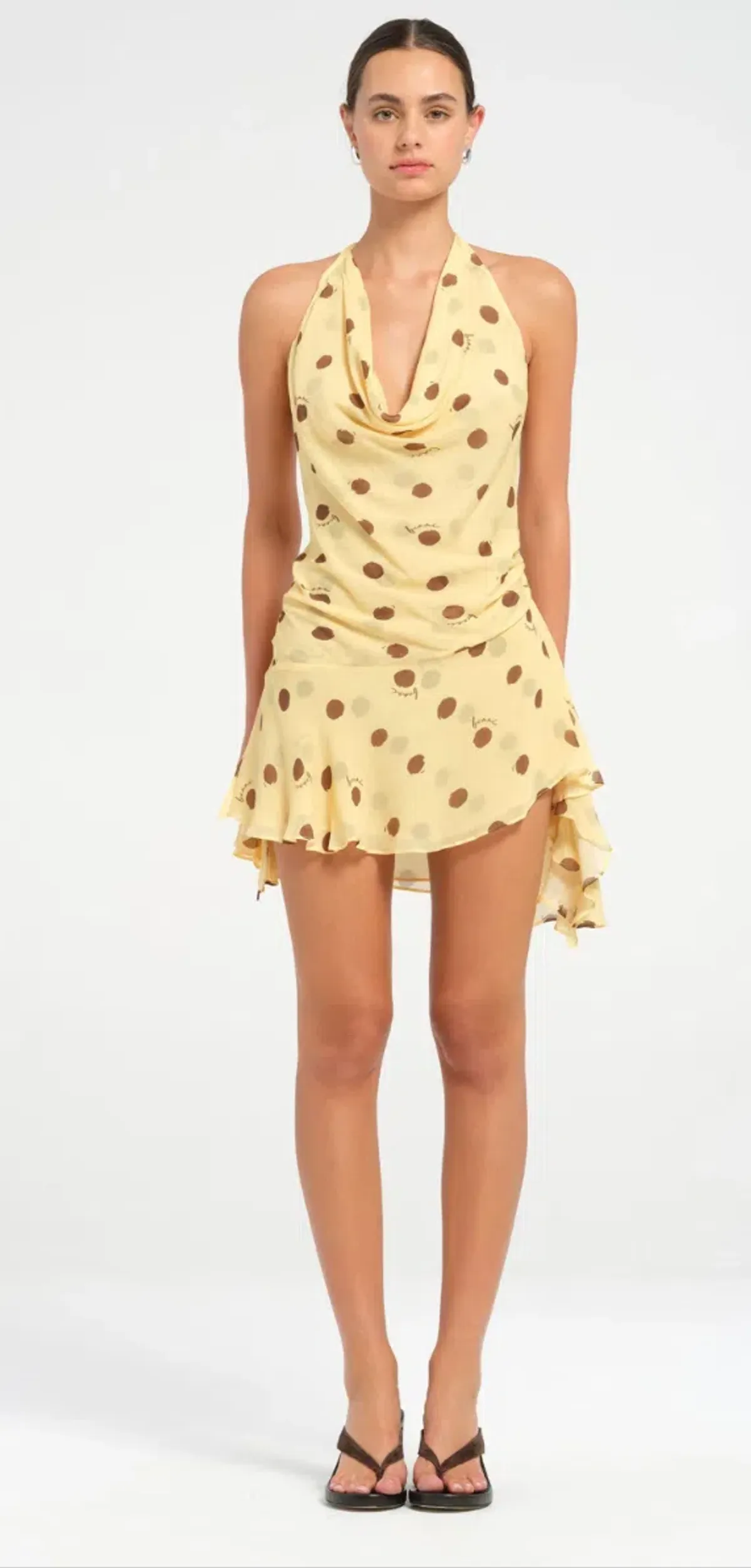 Benni Harlow Halter Dress Butter Spot size 6 - Image 1