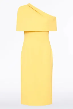 Butter crepe draped collar dress for rent on The Volte - image 6