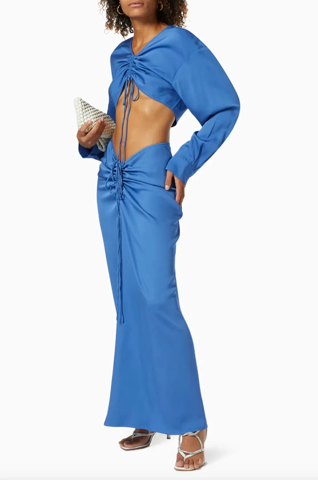 Ruched Skirt in Viscose blue for rent on The Volte - main image