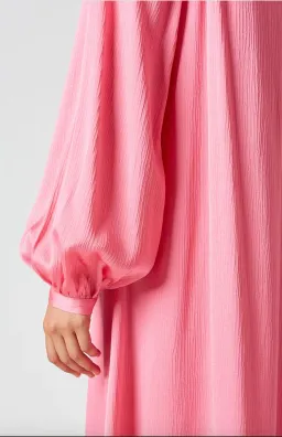 The Textured Satin Trapeze Dress Pink for rent on The Volte - image 3