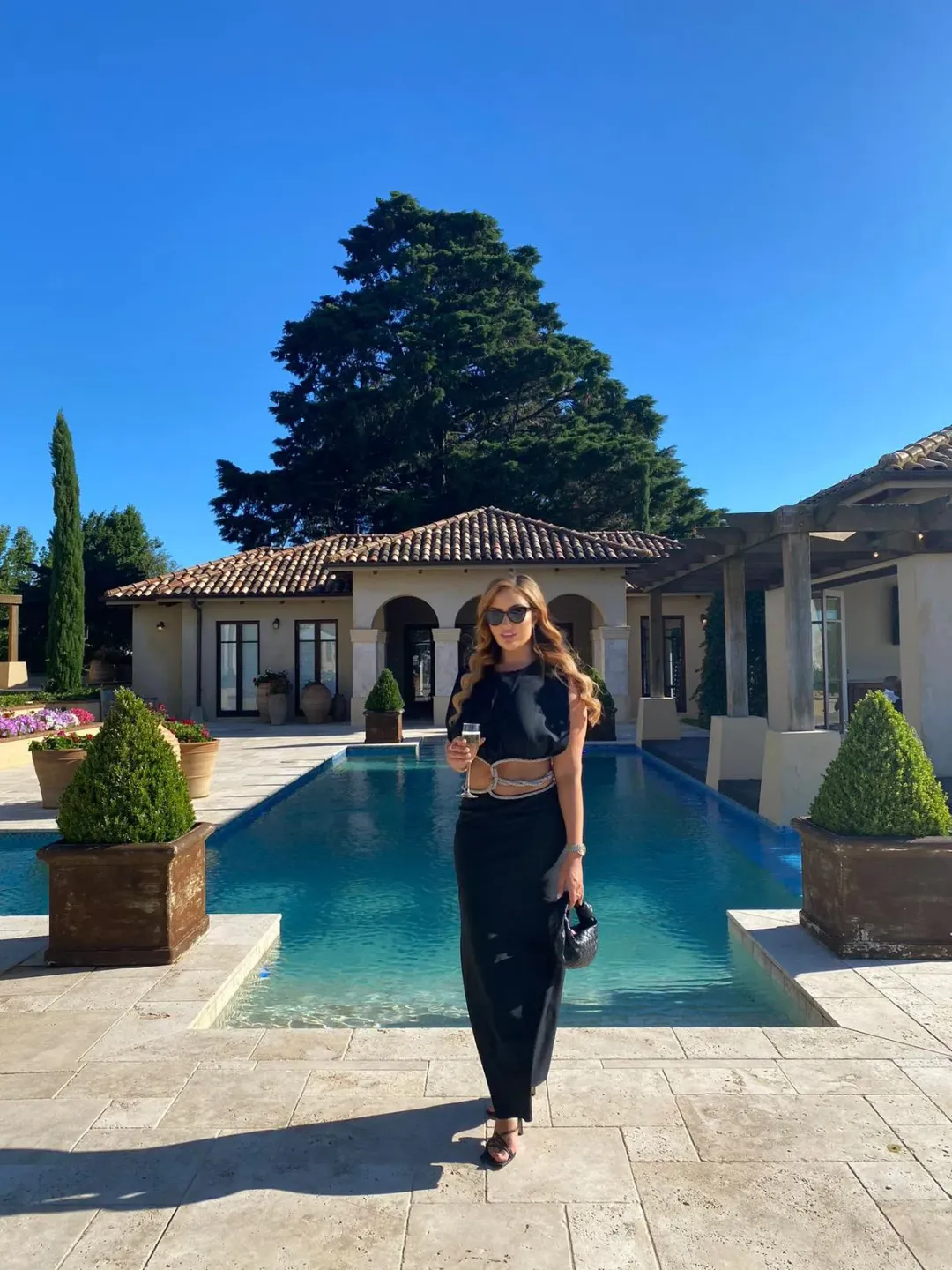 Crystal Interweave Dress Black for rent on The Volte - main image