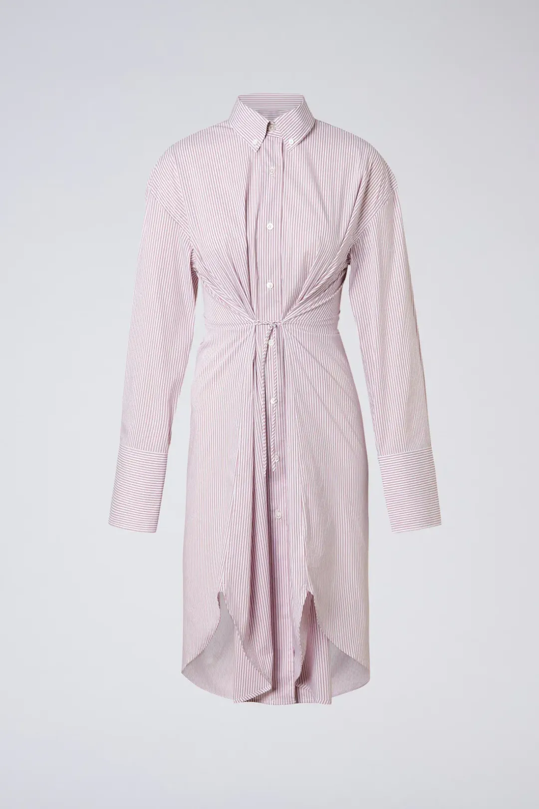 Purple White Stripe Cotton Shirt Dress for rent on The Volte - main image