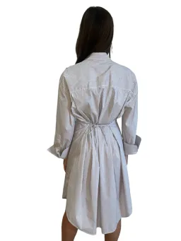 Purple White Stripe Cotton Shirt Dress for rent on The Volte - image 1