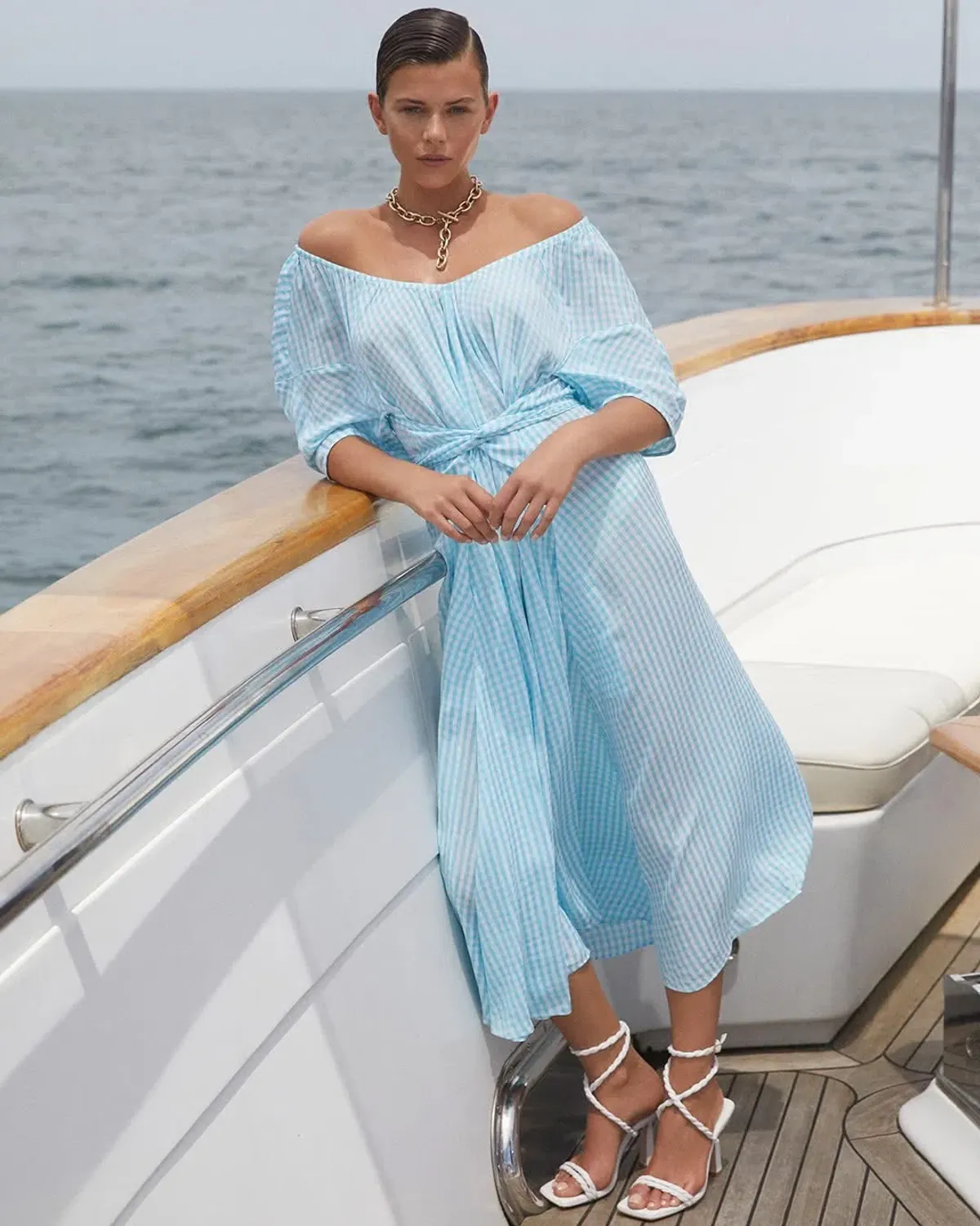 Gingham Skydress Light Blue - Image 3