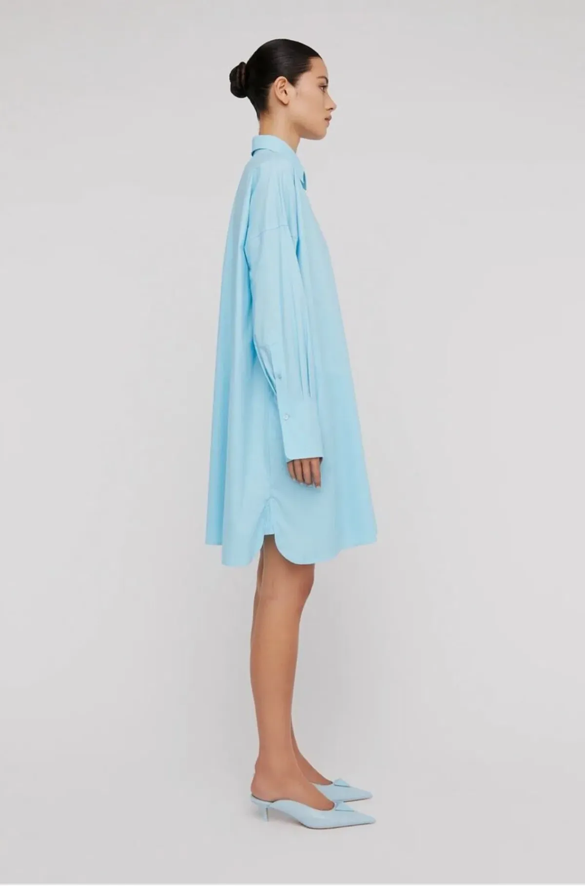 Parachute Pocket Shirt Dress Light Blue - Image 1
