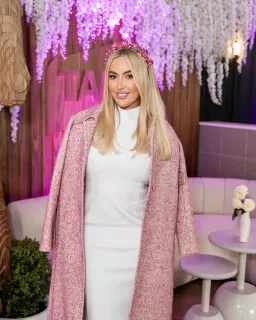 Pink And White Wool Coat for rent on The Volte - image 1