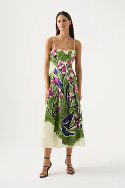 Aje Paradiso Cinched Midi Dress Size AU 10 for rent on The Volte - image 2