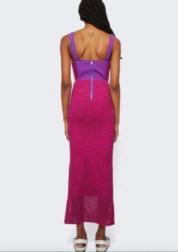 Marled Double Cup Corset Dress Fuchsia for rent on The Volte - image 1