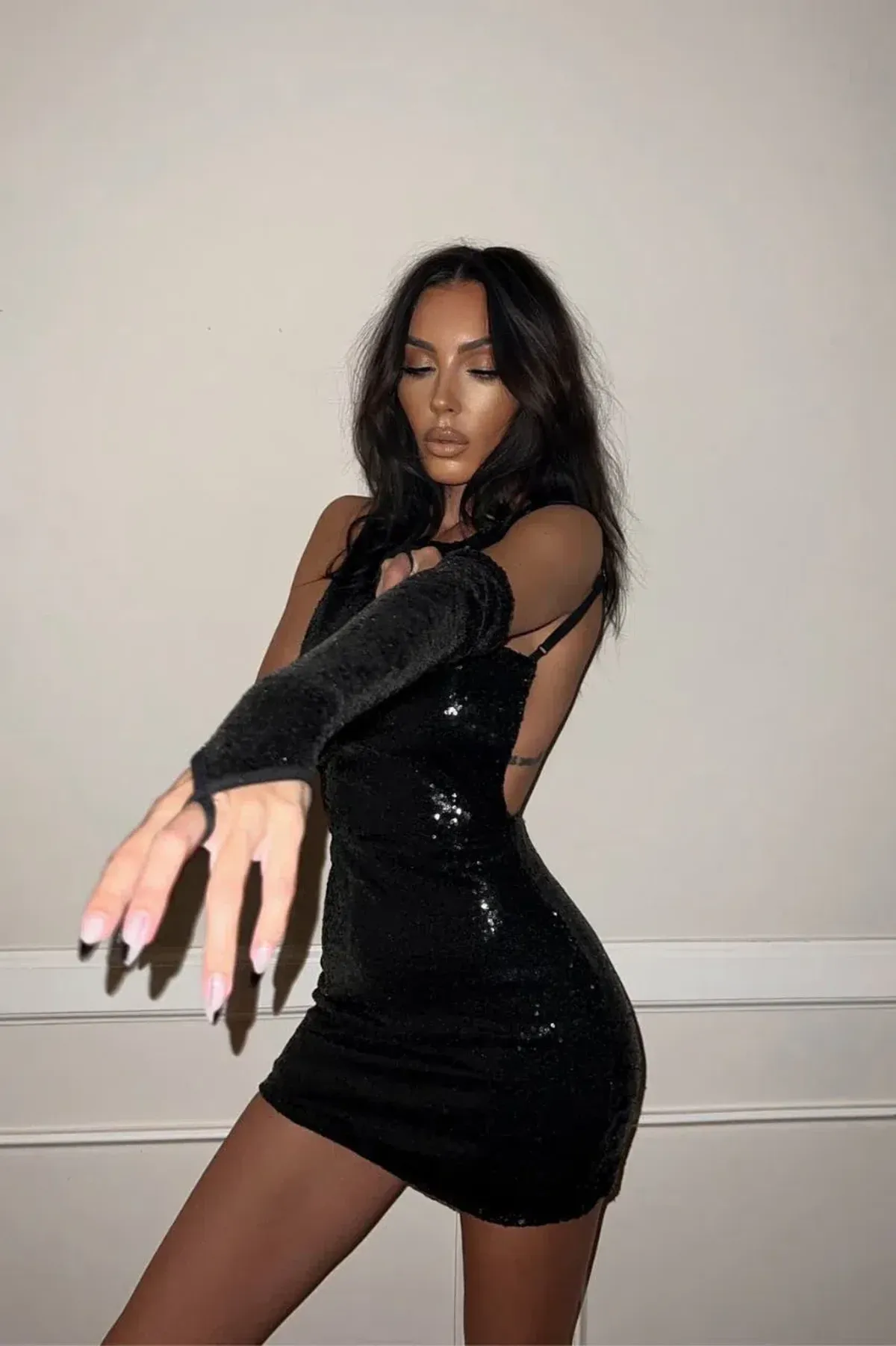 Julz Mini Dress Black - Image 1