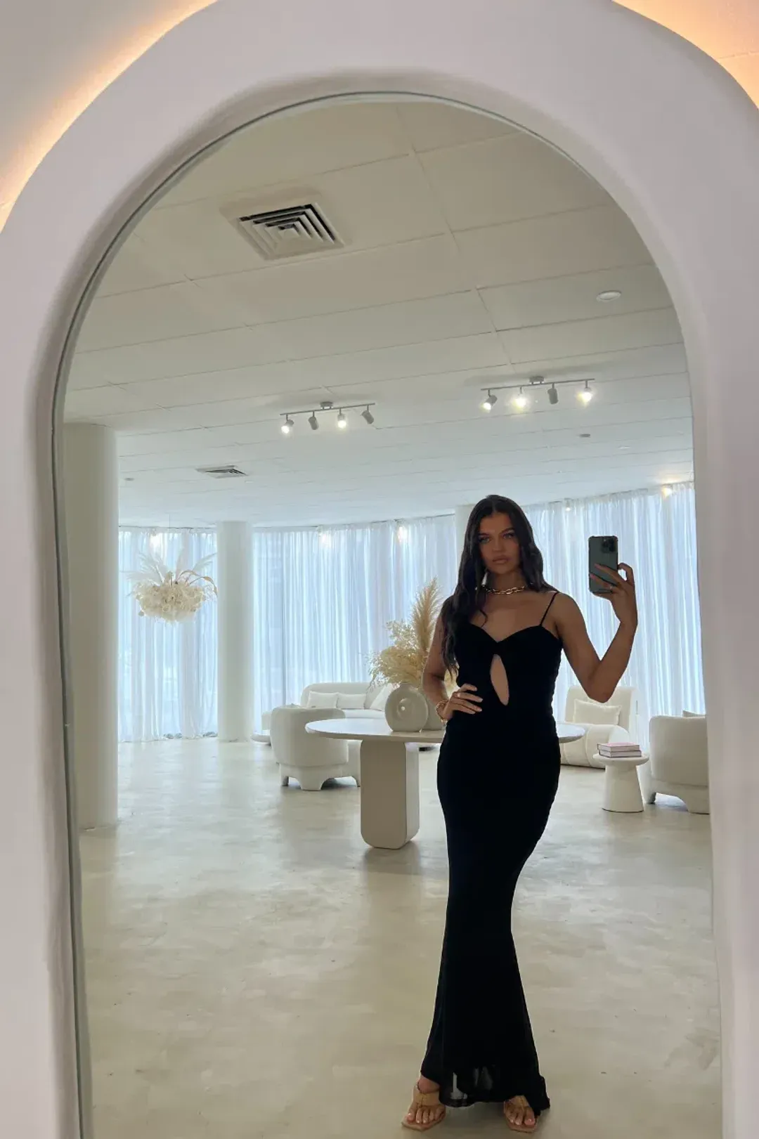 Marl Maxi Dress Black for rent on The Volte - main image