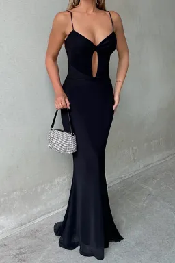 Marl Maxi Dress Black for rent on The Volte - image 1